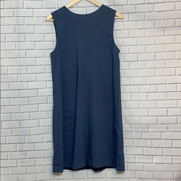 Theory Navy Blue Linen/Rayon Shift Dress S… - Picture 2 of 3
